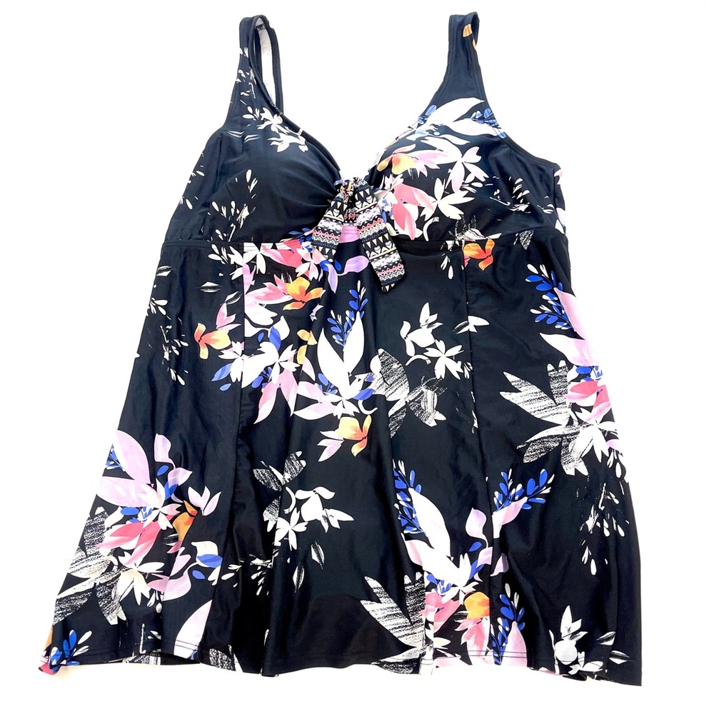 Swimsuits for All Beach Belle Floral One Piece Swimsuit Swim Dress